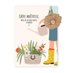 Carte Cadeau Merci Maîtresse - 1 bombe à graines - BIO